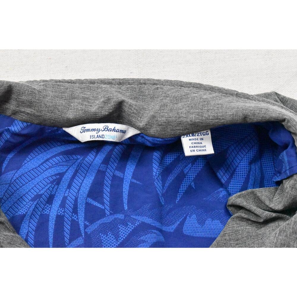 Tommy Bahama IslandZone Vest Men 2XLB Heather Gray Full Zip Performance Big & Ta - Picture 8 of 8